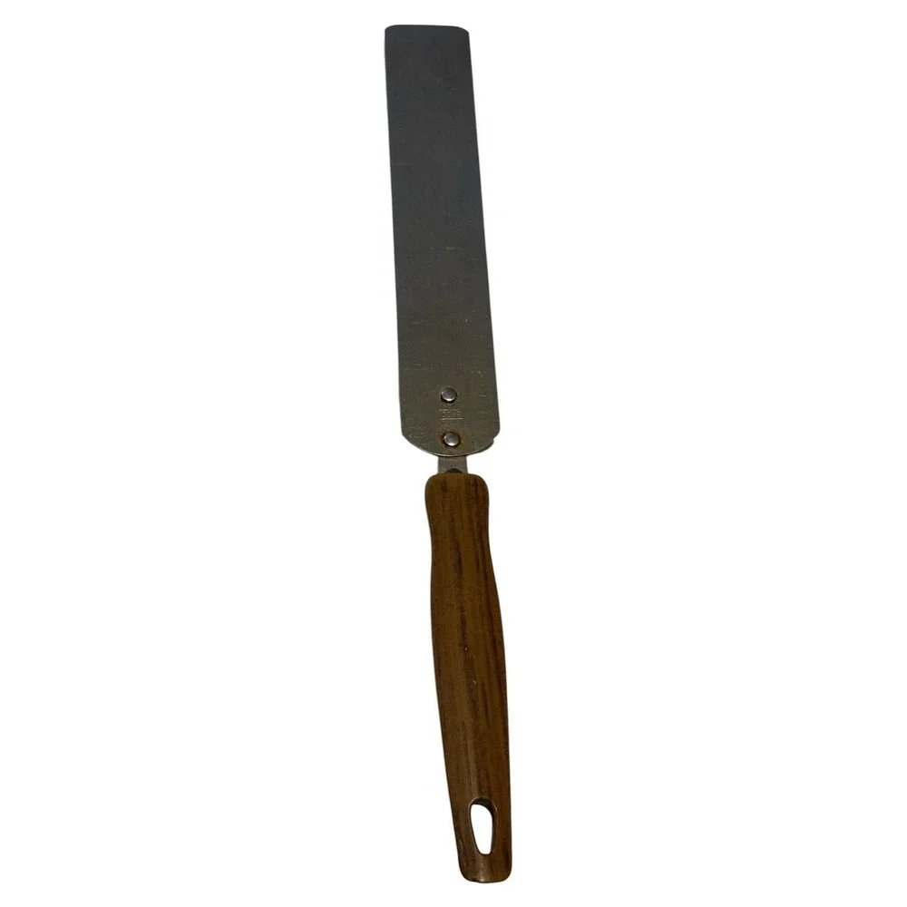 EKCO  Cake Icing Spatula Stainless Steel Wood Grain Handle USA